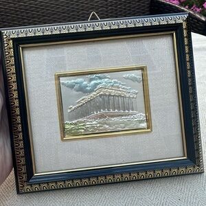 Framed Parthenon Art Embossed Parthenon Small Mirrored plaque
